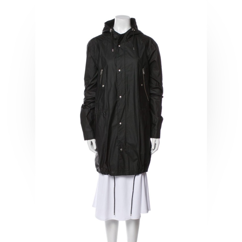 The Kooples Black Hooded Utility Parka • Moto Details • Street Luxe Fit